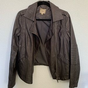 Black Swan Faux Leather Moto Jacket
